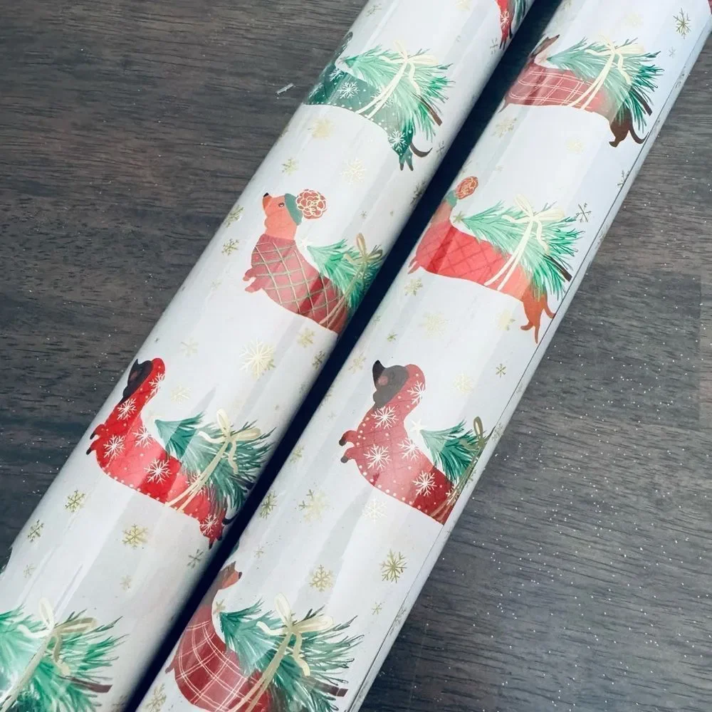 Dachshund Sweater Dog Print Holiday Gift Wrap Wrapping Paper Roll